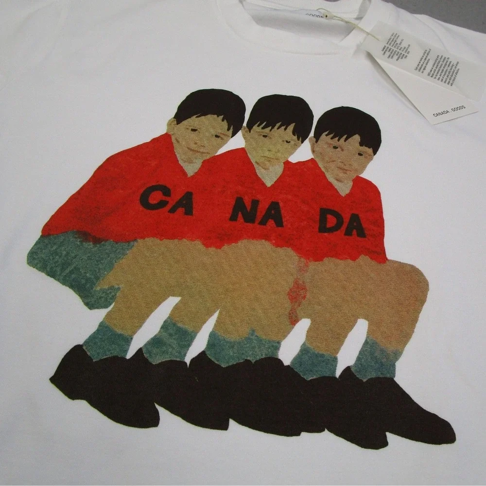 Canada Goods James Rielly Graphic T-Shirt White Organic Cotton Heavyweight Men M - Picture 2 of 11